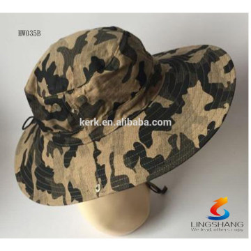 Mens Boonie Hunting Fishing Outdoor Cap Military custom Camo Bucket Hat with string custom bucket hat